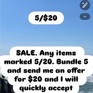 5 for $20 Sale Offer